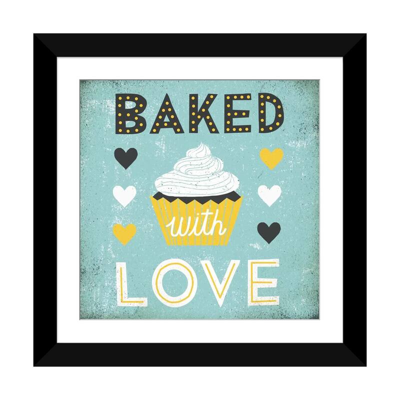 iCanvas "Retro Diner (Baked with Love)" by Michael Mullan - Black - 24x24x1
