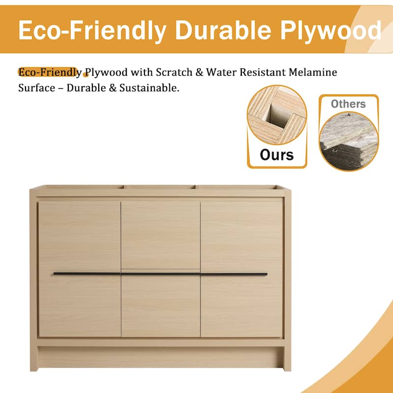 Malwee 24"/30"/36"/48"/60" Bathroom Vanity Without Sink, FreeStanding Vanity Cabinet with Soft Close Door and Drawer