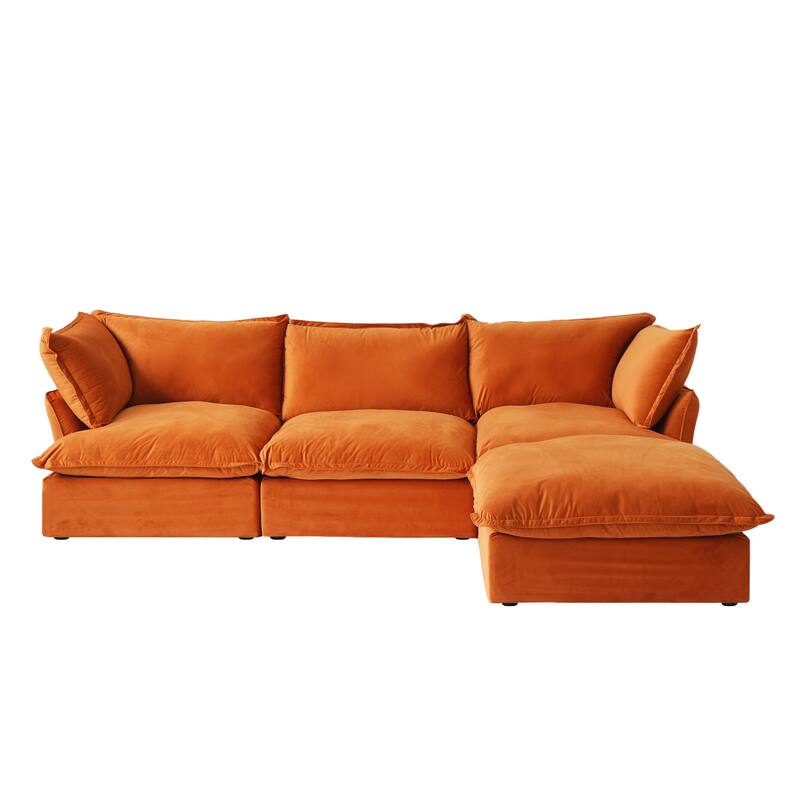 Modular Sectional Fabric Sofa,Extra Large L Shaped Couch with Reversible Chaise Modular Sectional Couch