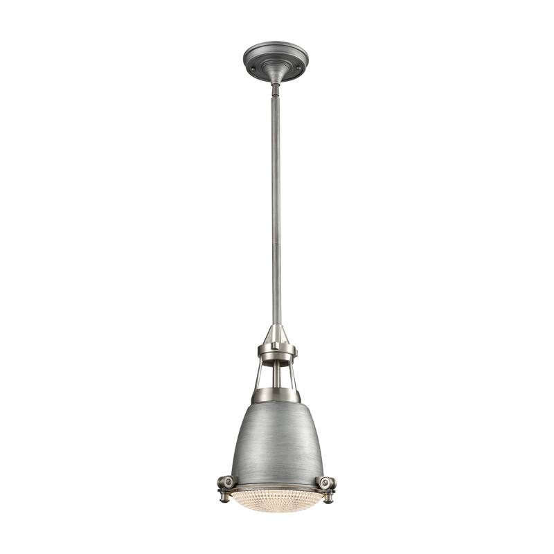 Elk Home Sylvester Satin Nickel Glass 1 Light Pendant - Satin Nickel