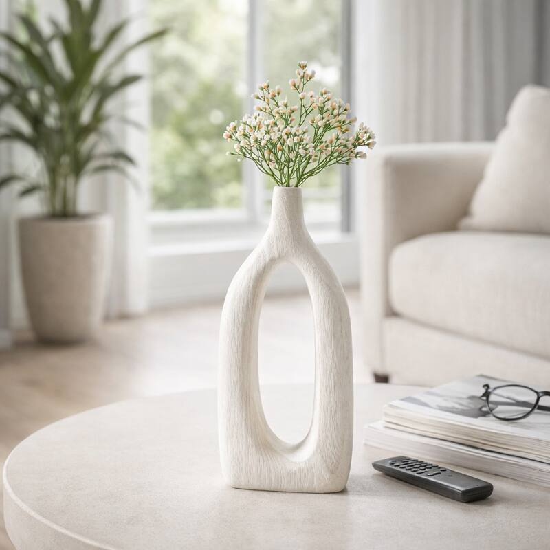 Sagebrook Home Neutral Cut-out Vase.