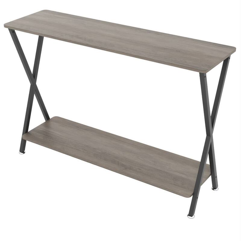 33.5" Narrow Sofa Table with Storage Shelf