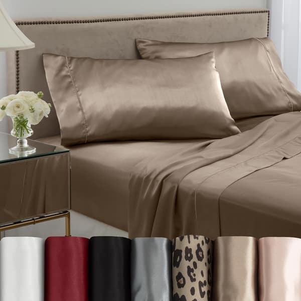Martex Elegance Satin Silk Soft & Breathable For Hair & Skin Sheet Set - King - Champagne