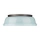 preview thumbnail 2 of 0, Yep by Golden Lighting Duncan 2-light Flush Mount in Rubbed Bronze and Seafoam shade