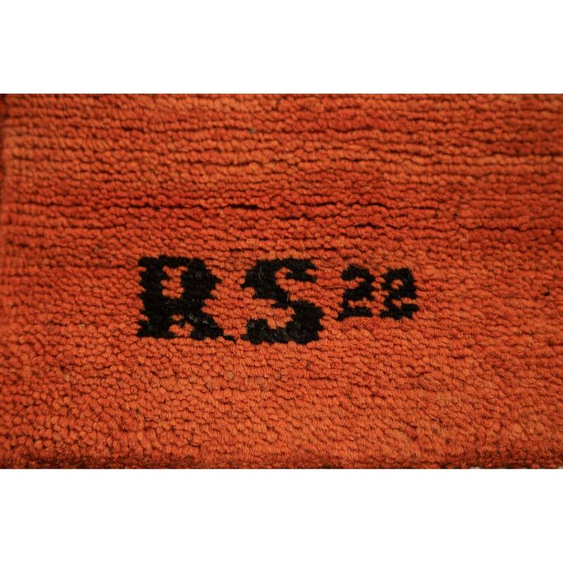 Gabbeh Oriental Rug Hand-Knotted Foyer Wool Carpet - 2'9" x 4'0"