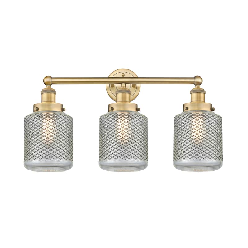 Innovations Lighting 616-3W-12-24 Stanton Vanity Stanton 3 Light 24" - Brushed Brass / Clear Wire Mesh