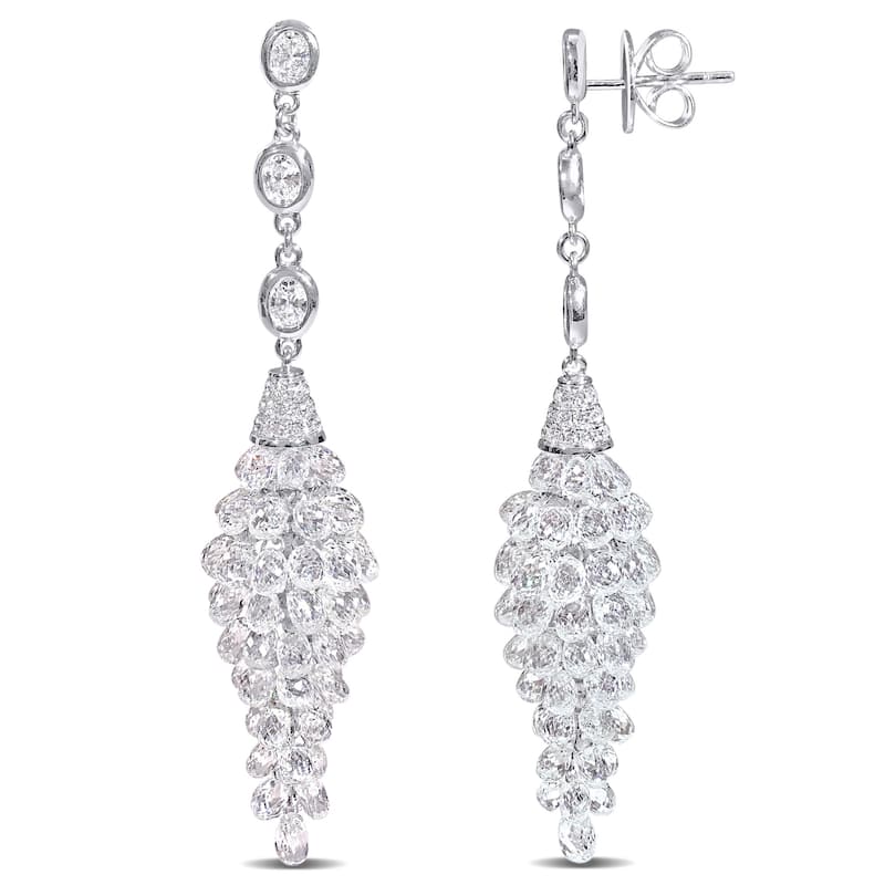 Miadora 32 1/5ct TDW Diamond Chandelier Beaded Earrings in 18k White Gold