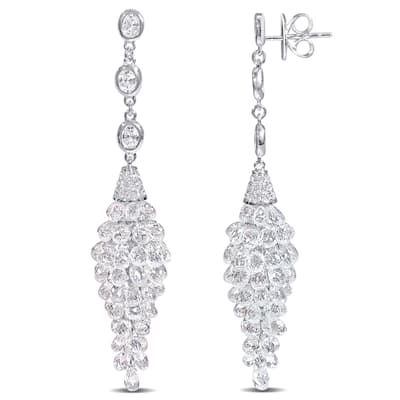Miadora 32 1/5ct TDW Diamond Chandelier Beaded Earrings in 18k White Gold
