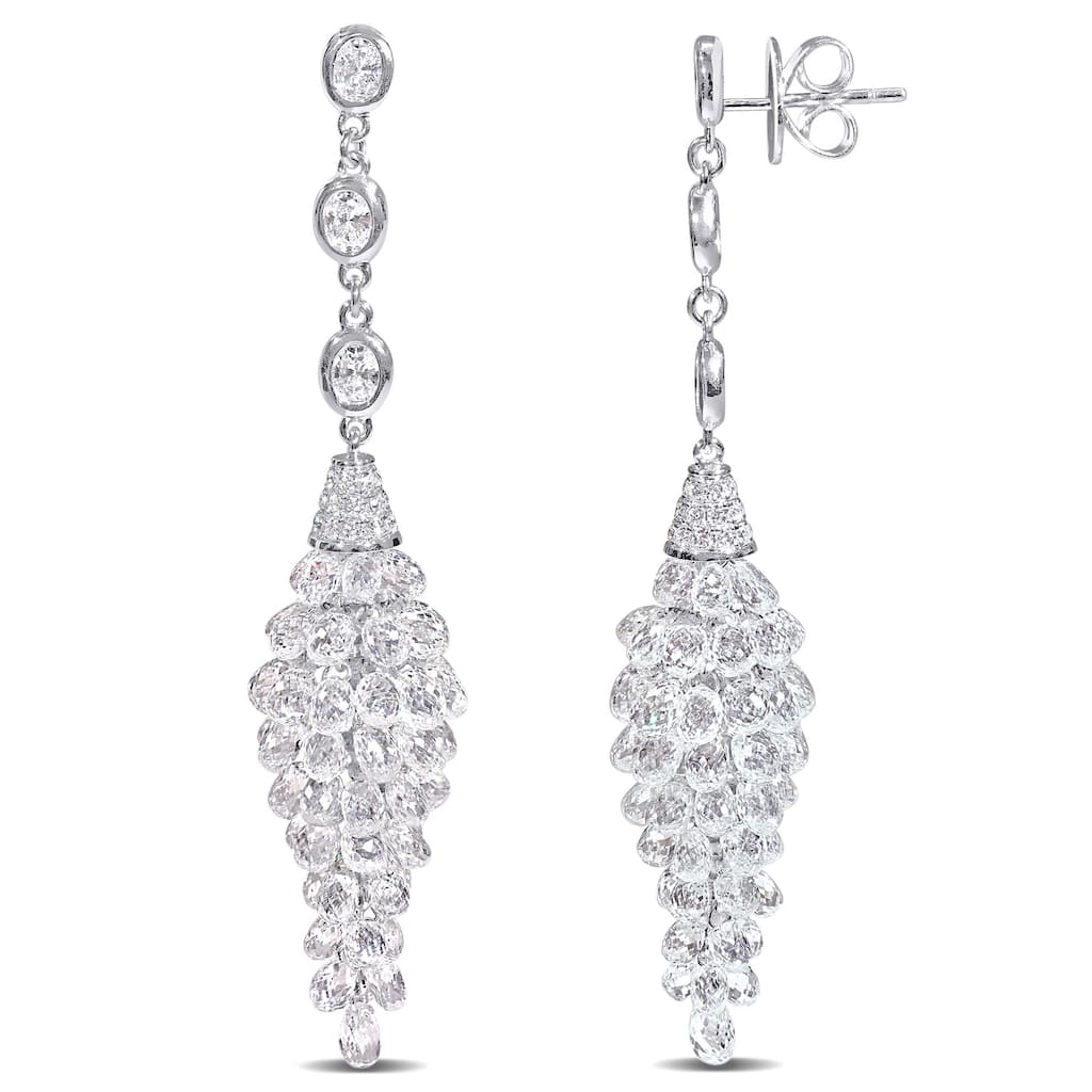 Miadora 32 1/5ct TDW Diamond Chandelier Beaded Earrings in 18k White Gold