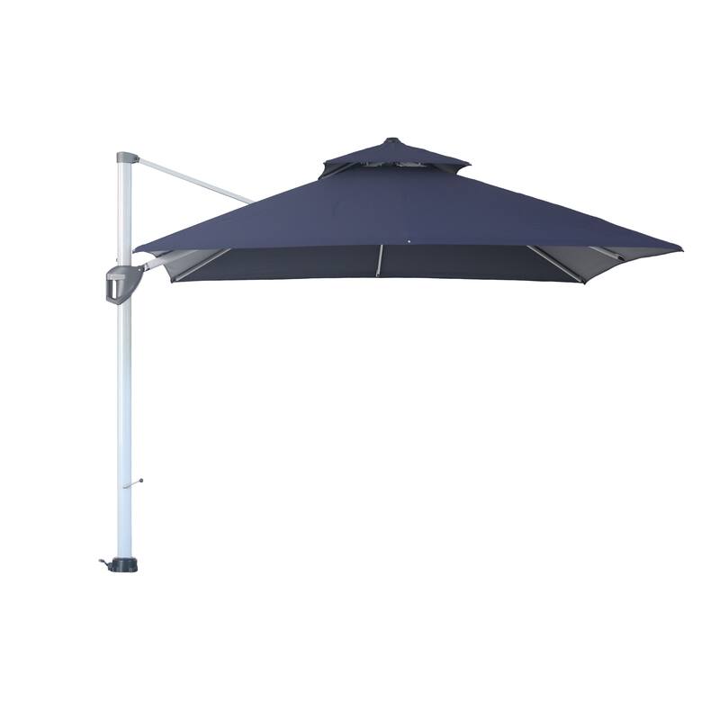 Clihome 10ft Outdoor Patio Cantilever Square Umbrella with Protective Cover