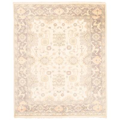 ECARPETGALLERY Hand-knotted Royal Oushak Cream Wool Rug - 8'2 x 10'0