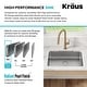 preview thumbnail 44 of 87, KRAUS Dex Stainless Steel Single Bowl Undermount Kitchen Bar Sink