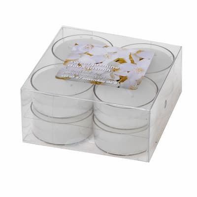 8 Pk Scented Tealights Sweet Jasmine - Set of 4 - N/A