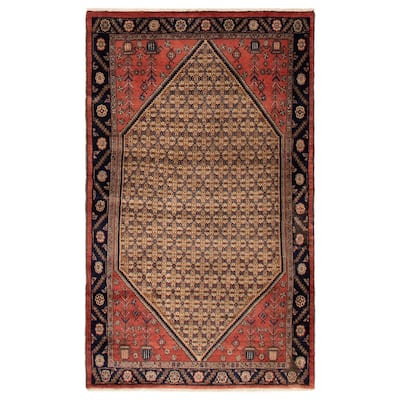 ECARPETGALLERY Hand-knotted Andelz Brown, Red Wool Rug - 4'3 x 7'0
