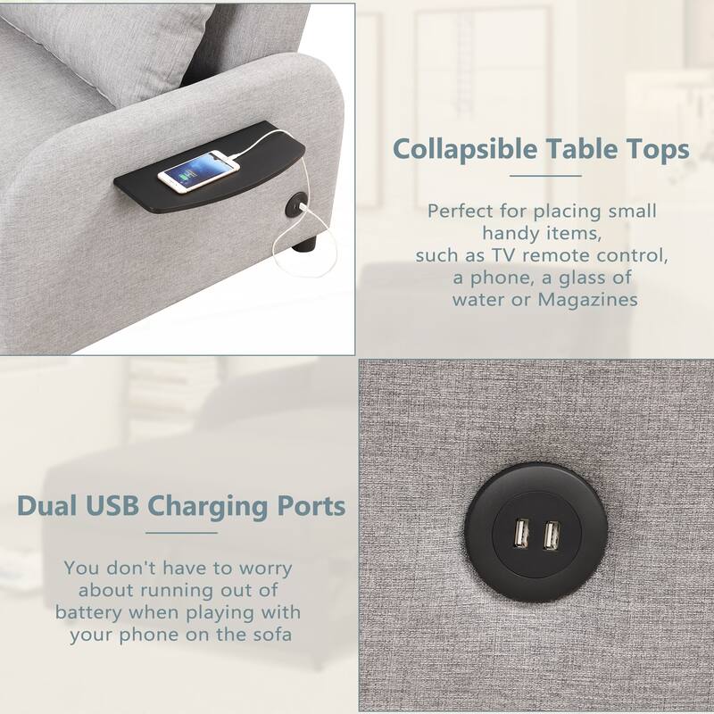 Pull Out Sofa Sleeper 3 in 1 with 2 Wing Table