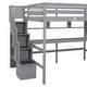 preview thumbnail 17 of 20, Full Size Solid Wood Loft Bed with Built-in Desk, Bookshelves and Storage Staircase
