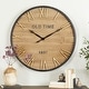 preview thumbnail 1 of 15, Brown Wooden Decorative Wall Clock with Gold Accents Brown