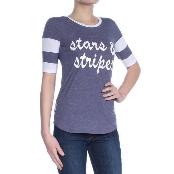 Shop Rebellious One Womens Navy Stars Stripes Graphic Tee 3 4
