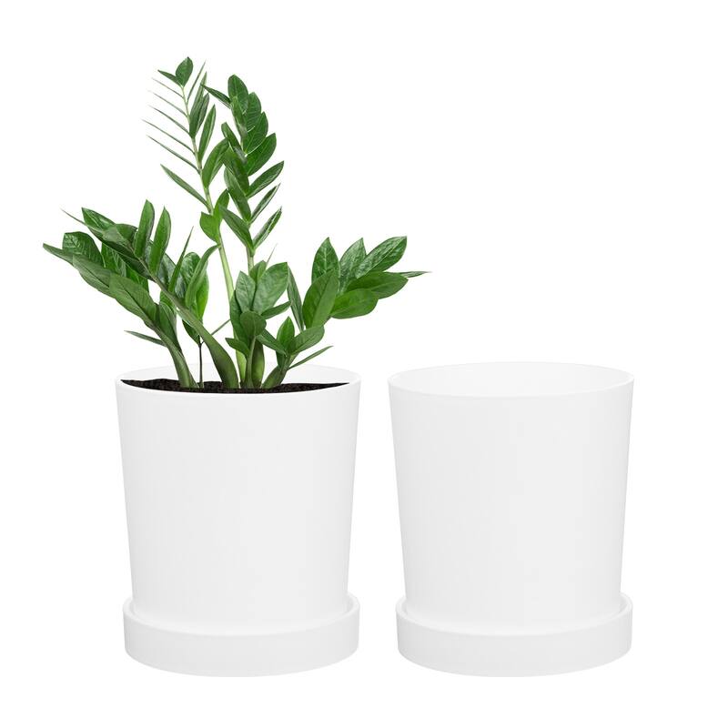 2-Pack Plant Pots, 4.5 Inch Plastic Pots with Drainage Holes