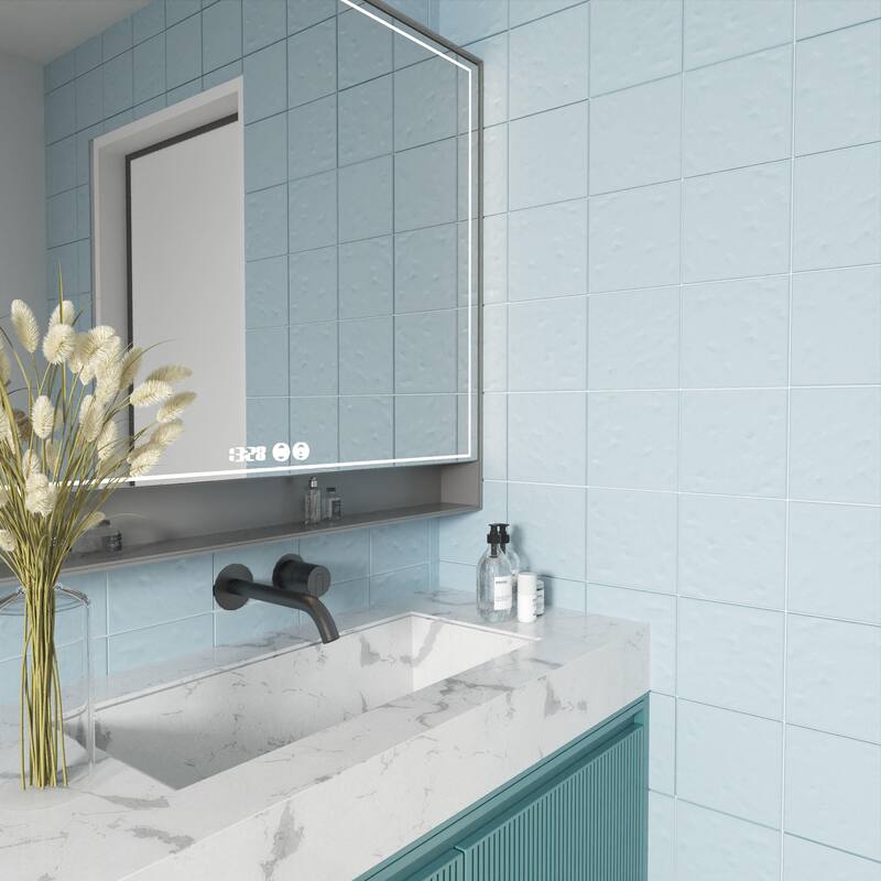 Merola Tile Berta Celeste 7-7/8" x 7-7/8" Ceramic Wall Tile