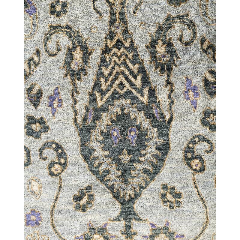 Ikat One-of-a-Kind Hand-Knotted Area Rug, Gray - 9' 0" x 12' 2"
