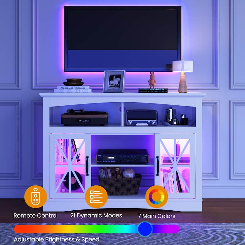 47'' Farmhouse TV Stand with Adjustable Shelves