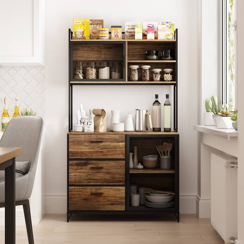 Kitchen Pantry Storage Cabinet Microwave Storage Cabinet Buffet