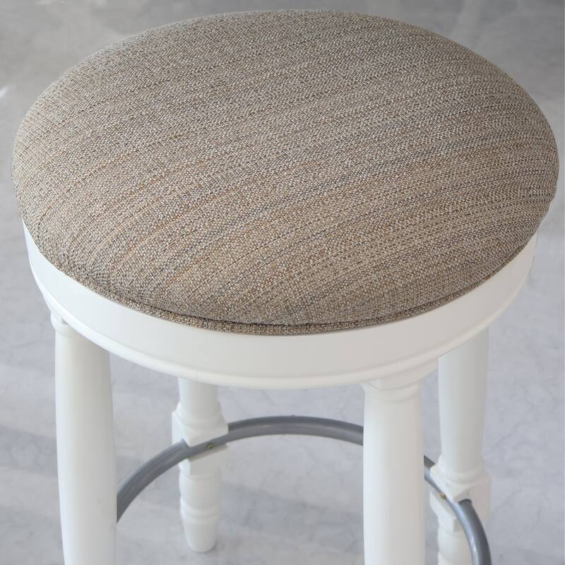Bar Stools Set of 2, 26" Counter Height, 360° Swivel Wooden Bar stool with Fabric Upholstered Seat