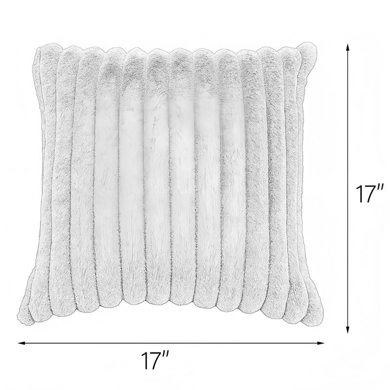 Faux Fur Decorative Throw Pillows for Couch & Bed (Set of 2)