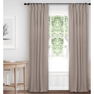 6ix Tailors Honeycomb Waffle Natural Pinch Pleat Drapery Panels Pair