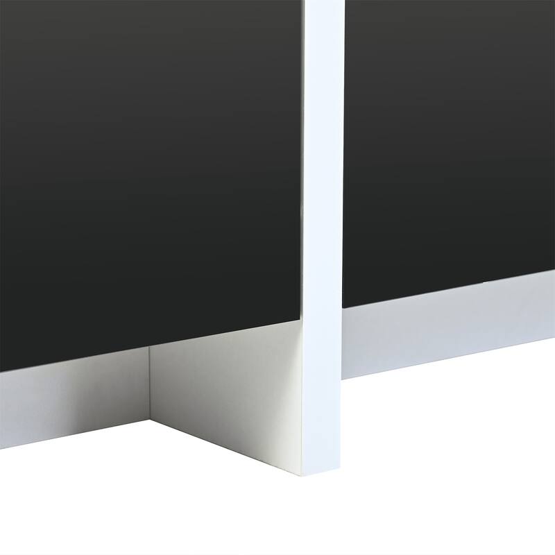 Modern Rectangle TV Stand for TVs Up to 80" with High Gloss UV Surface