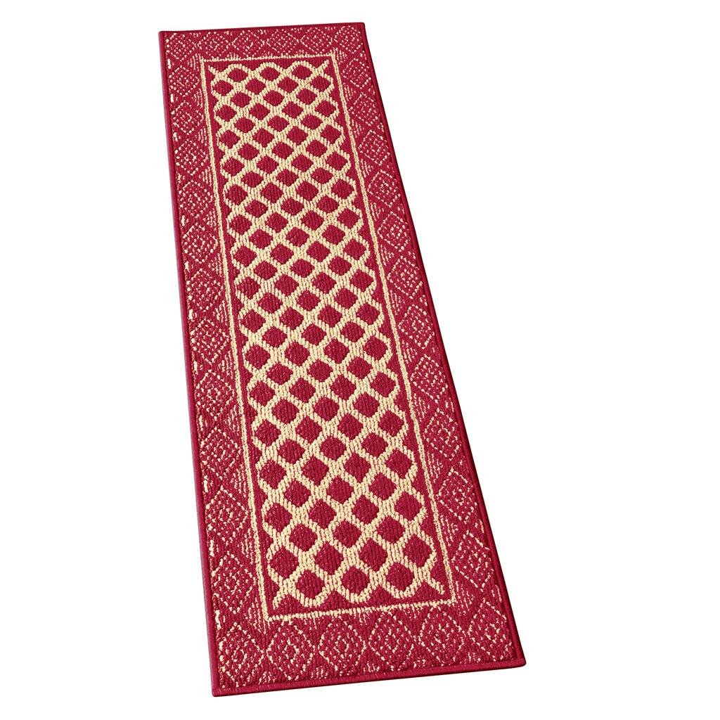 Elegant Jacquard Diamond Skid-Resistant Runner Rug