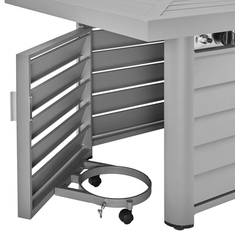 Corvus Wevok Rectangle Aluminum Propane Fire Pit Table