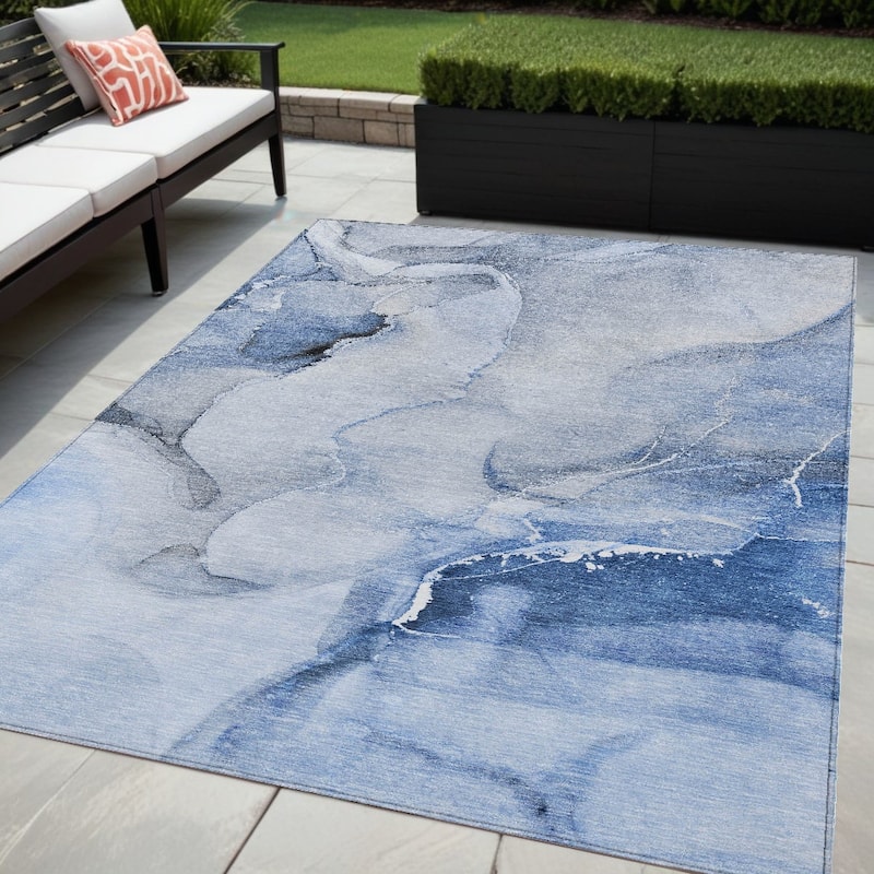 Alto Contemporary Abstract Weather Resistant Blended Style Outdoor Rug - 5' X 8' - Multi