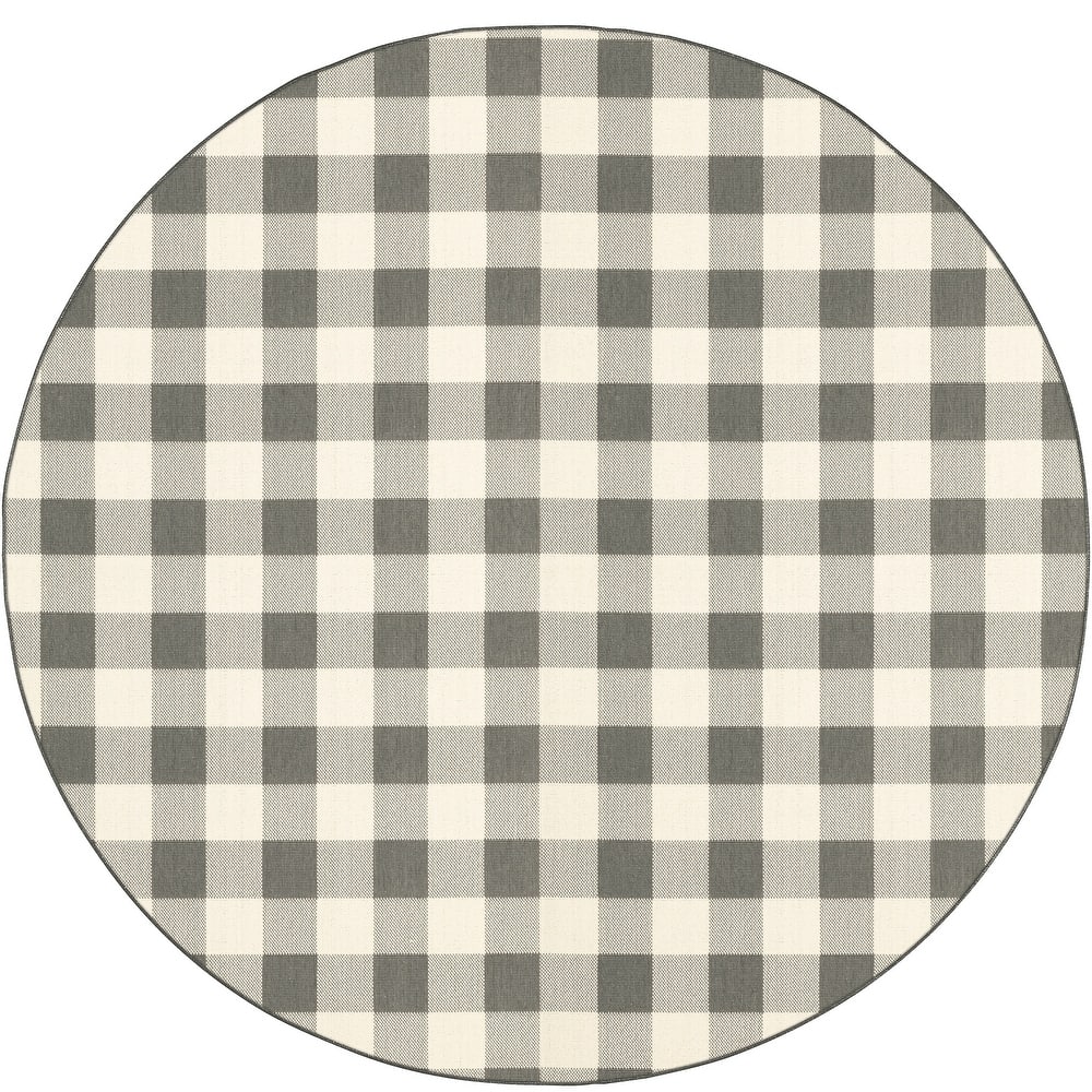 Style Haven Gingham Check Indoor/Outdoor Area Rug..