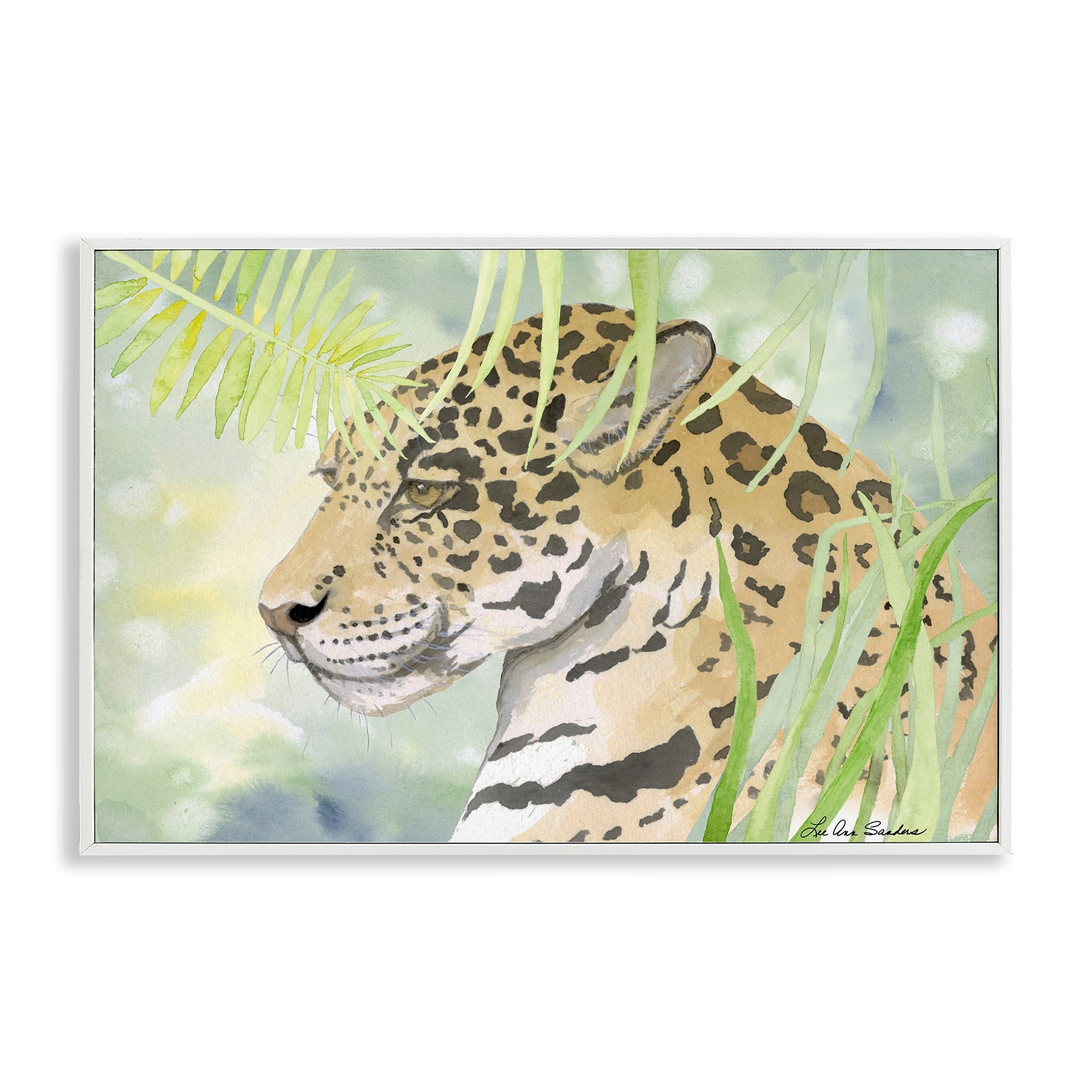 Stupell Leopard In The Jungle Framed Giclee Art Design By Lee Ann Sanders