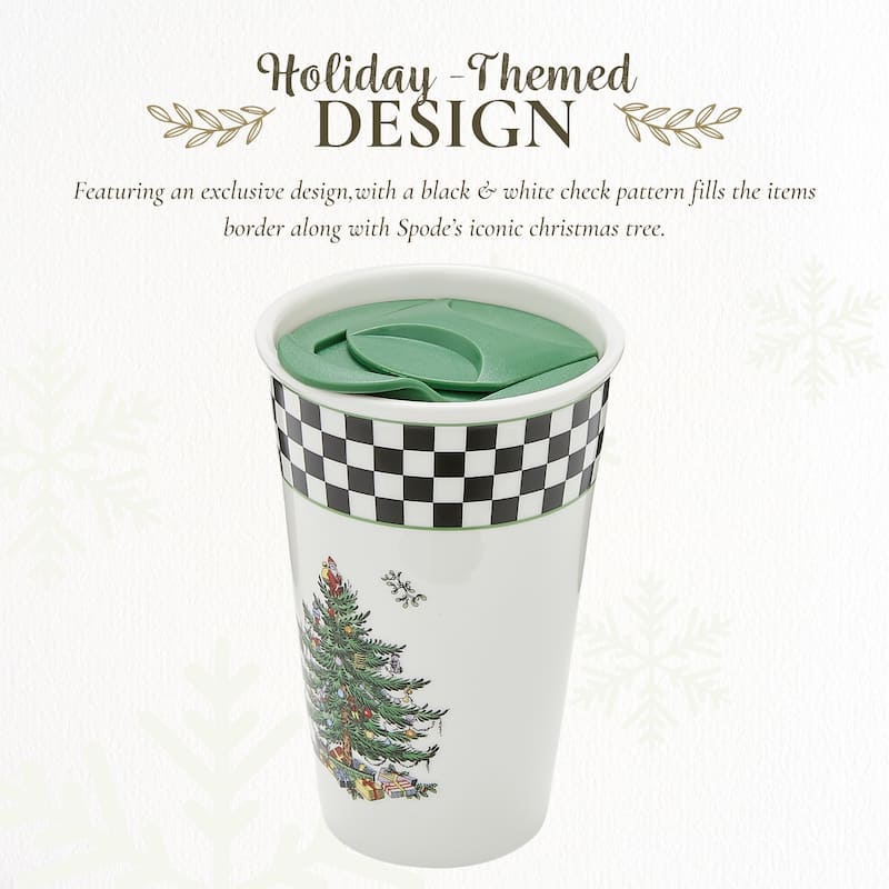 Spode Black and White Travel Mug - 8 oz