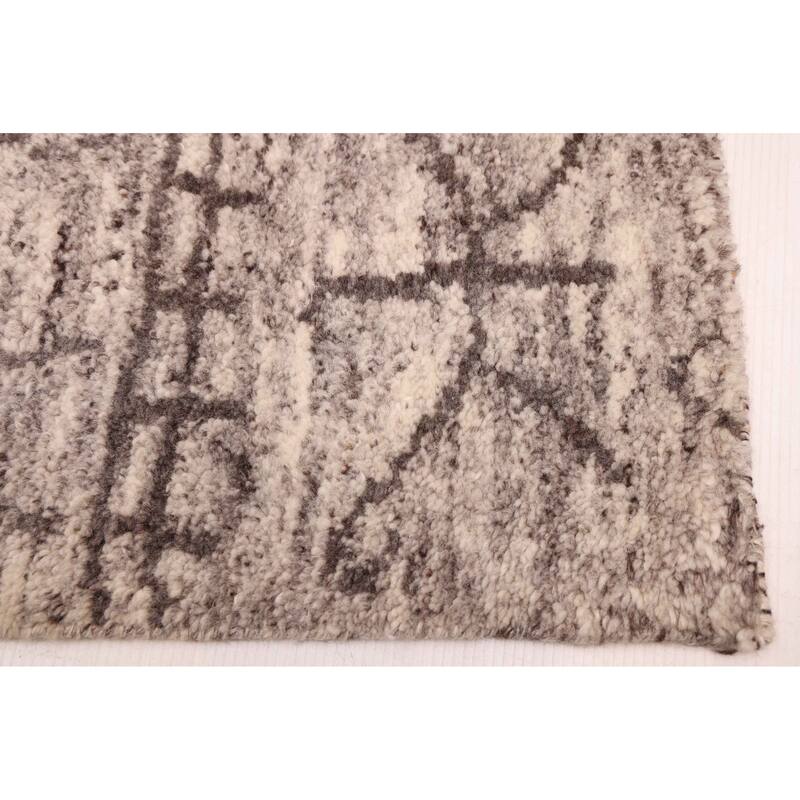 ECARPETGALLERY Hand-knotted Tangier Light Grey Wool Rug - 8'4 x 9'8