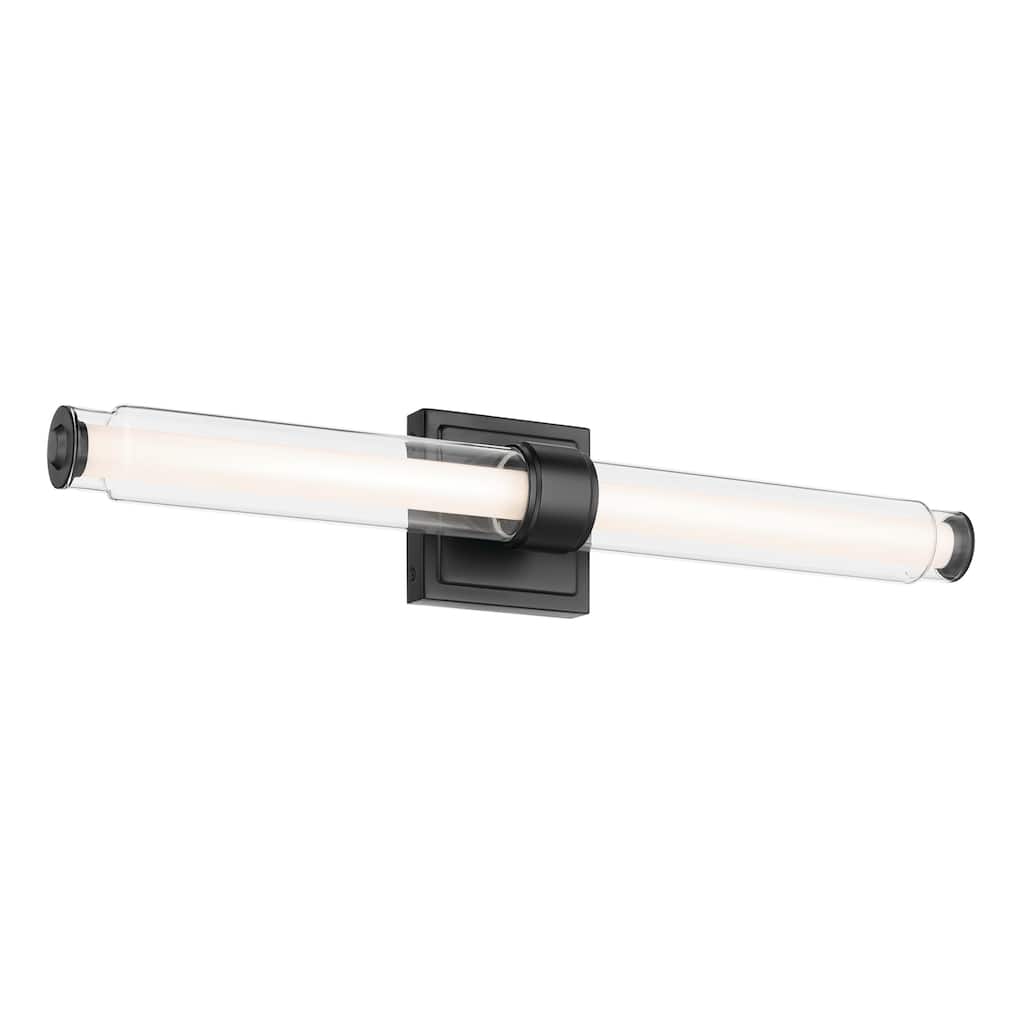 Kichler Lighting Laurene 26.5" Linear Bath Bar Medium LED with Clear Glass in Black