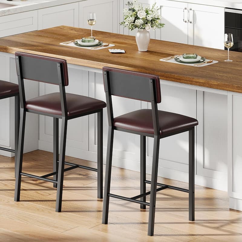 Kitchen Barstools with Thick Cushion Set of 2 for Dining Room, Kitchen Island Counter