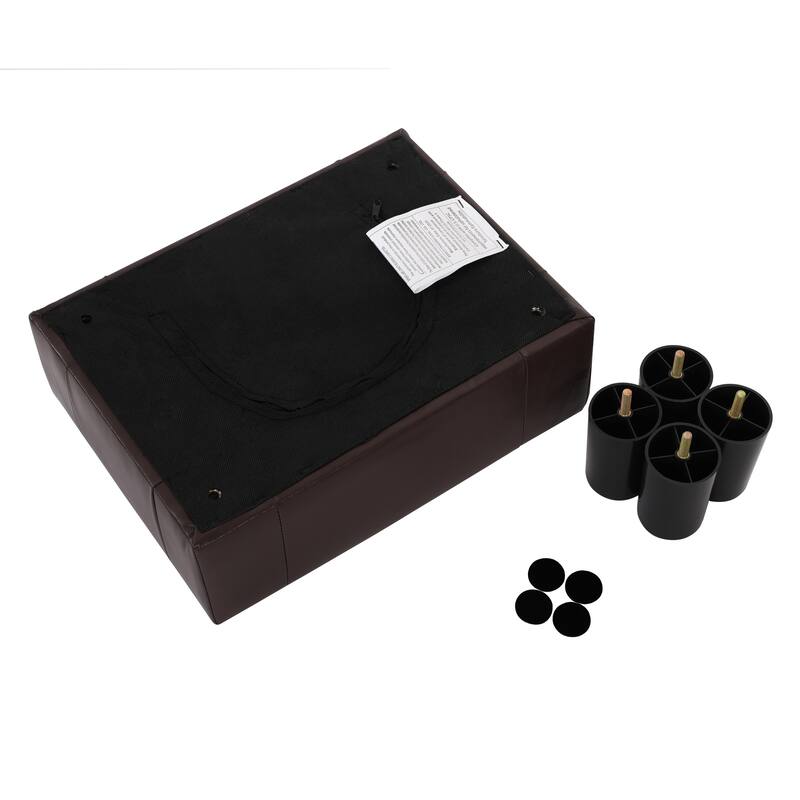Adeco Button Tufted Foot Stool Rectangular Small Ottoman