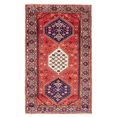 ECARPETGALLERY Hand-knotted Andelz Red Wool Rug - 3'11 x 6'4
