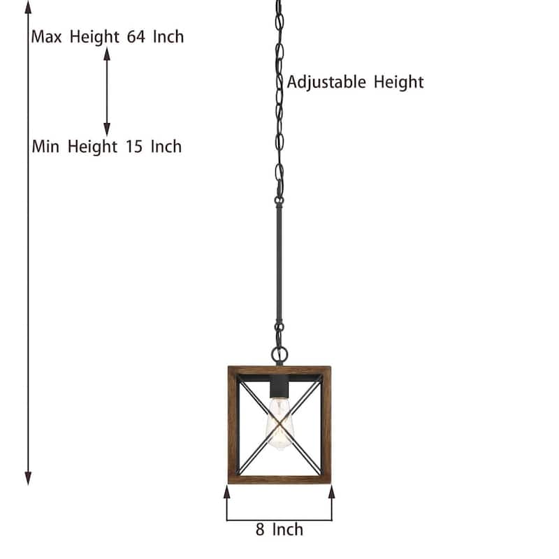Kiro 1-light Modern Farmhouse Rectangle Pendant Light with UL Certified - N/A