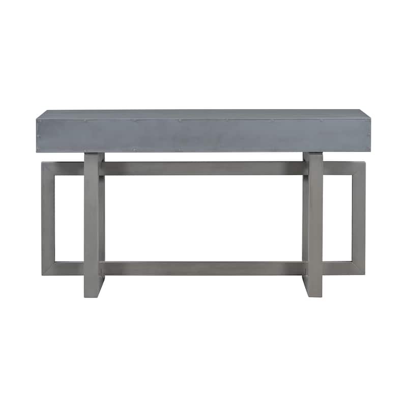 57" MDF Console Table with Three Drawers for Entryway, Hallway, Living Room