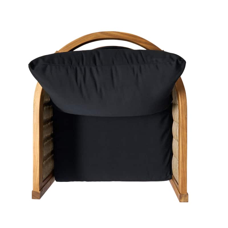 Burchett Outdoor Acacia Wood and Wicker Club Chairs (Set of 2) with Optional Sunbrella Cushions by Christopher Knight Home