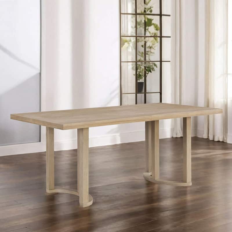 Christopher Knight Home - Noah Rubber Wood 6-Seat Dining Table - Light Ash
