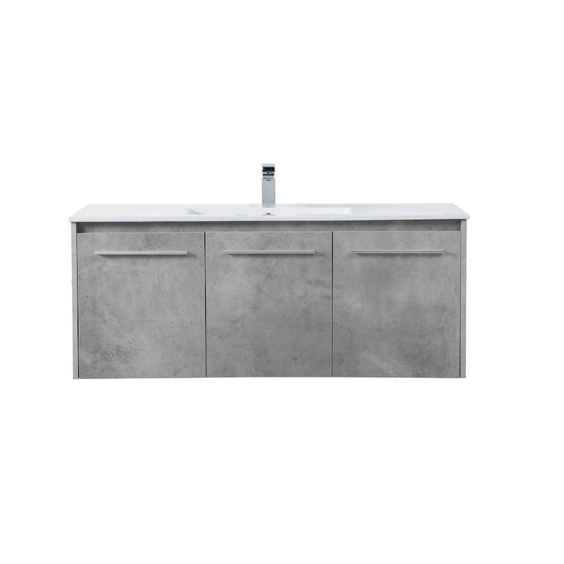 Elegant Lighting VF44048 Rasina 48" Wall Mounted Single Basin Vanity - Concrete Grey