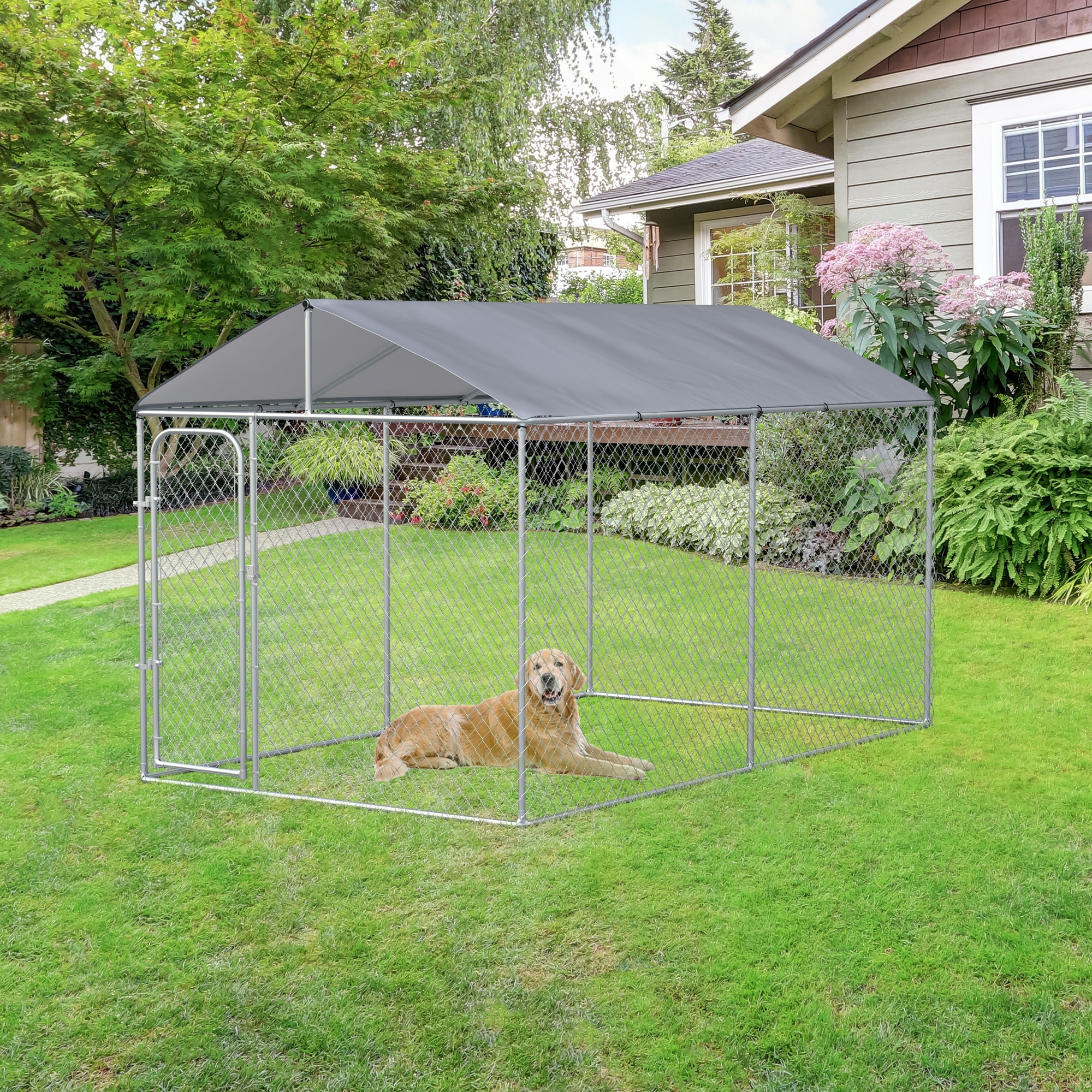 Secure outdoor dog kennel deals