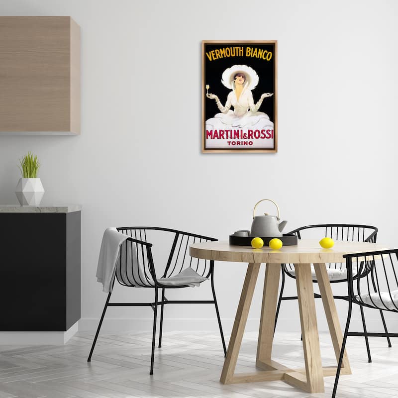 Stupell Vermouth Vintage Lady Advertisement Framed Floater Canvas Wall Art Design By Marcus Jules