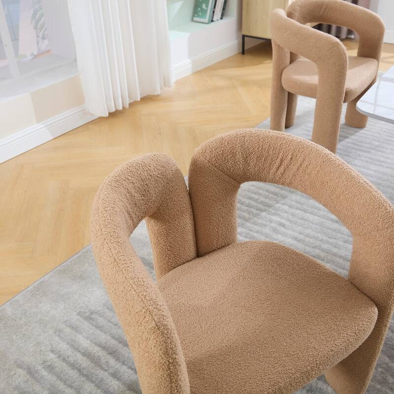 Contemporary Velvet Fabric Upholstered Accent/Dining Chair /Barrel Side Chairs Kitchen Armchair for Living Room set of 2